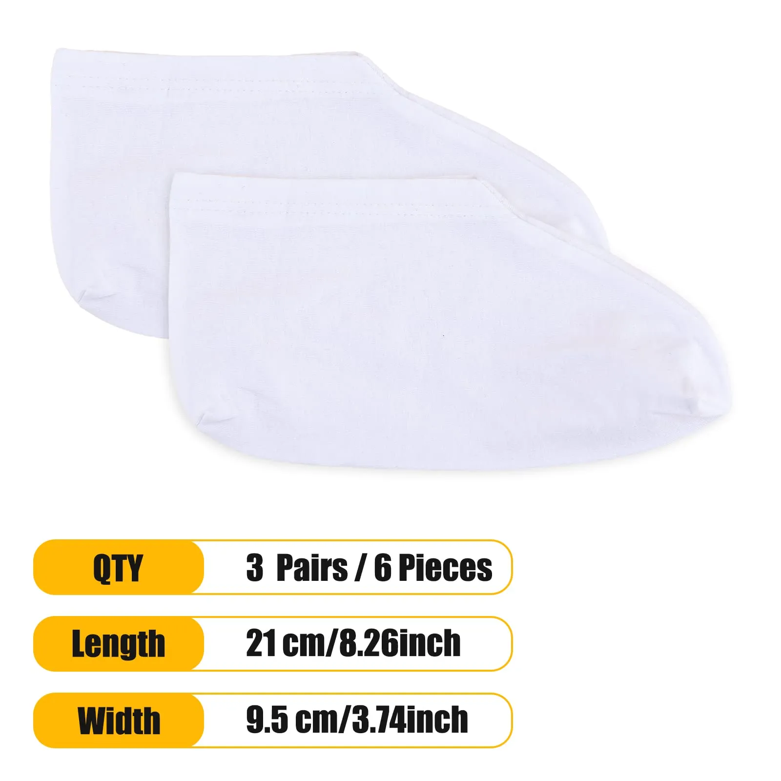 2 Pairs Moisturizing Socks, Thin Foot Spa Socks Set, Cotton Moisture Enhancing Socks, Feet Care Socks for Dry Feet, Hard Cracked Heels, Calluses, Cuticles, Rough Skin, White, 8.26 in One Size 4.0