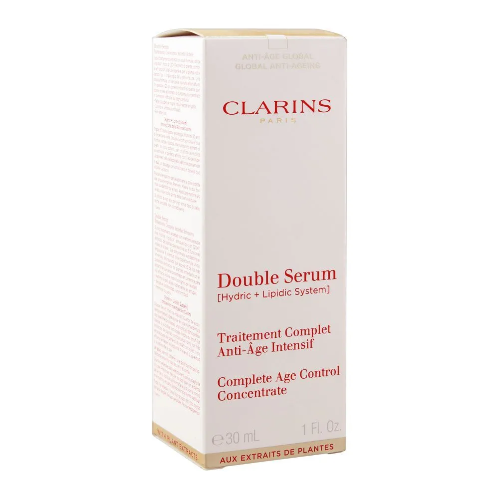 Clarins Paris Double Serum Complete Age Control Concentrate, Hydric   Lipdic System, 30ml