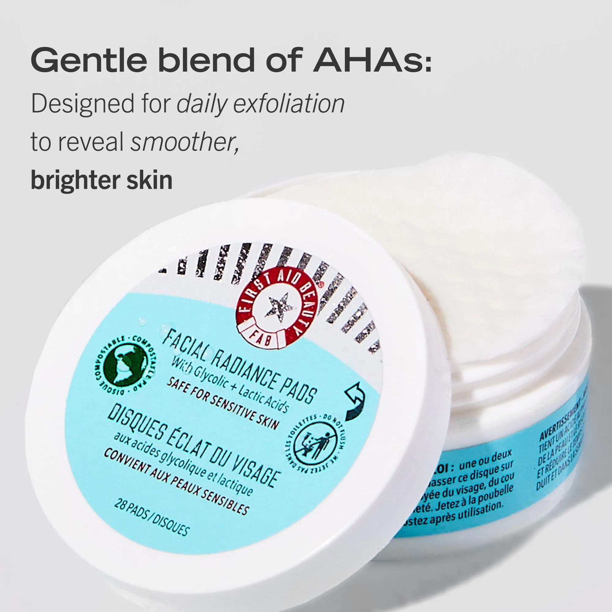 Facial Radiance Pads with Glycolic   Lactic Acids Travel Size