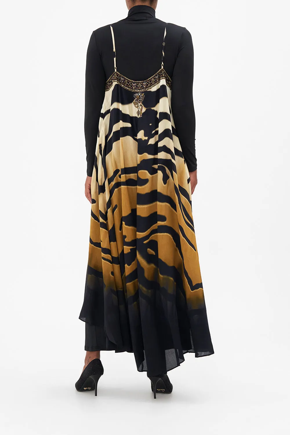 GATHER NECK HALTER MAXI DRESS TAME MY TIGER