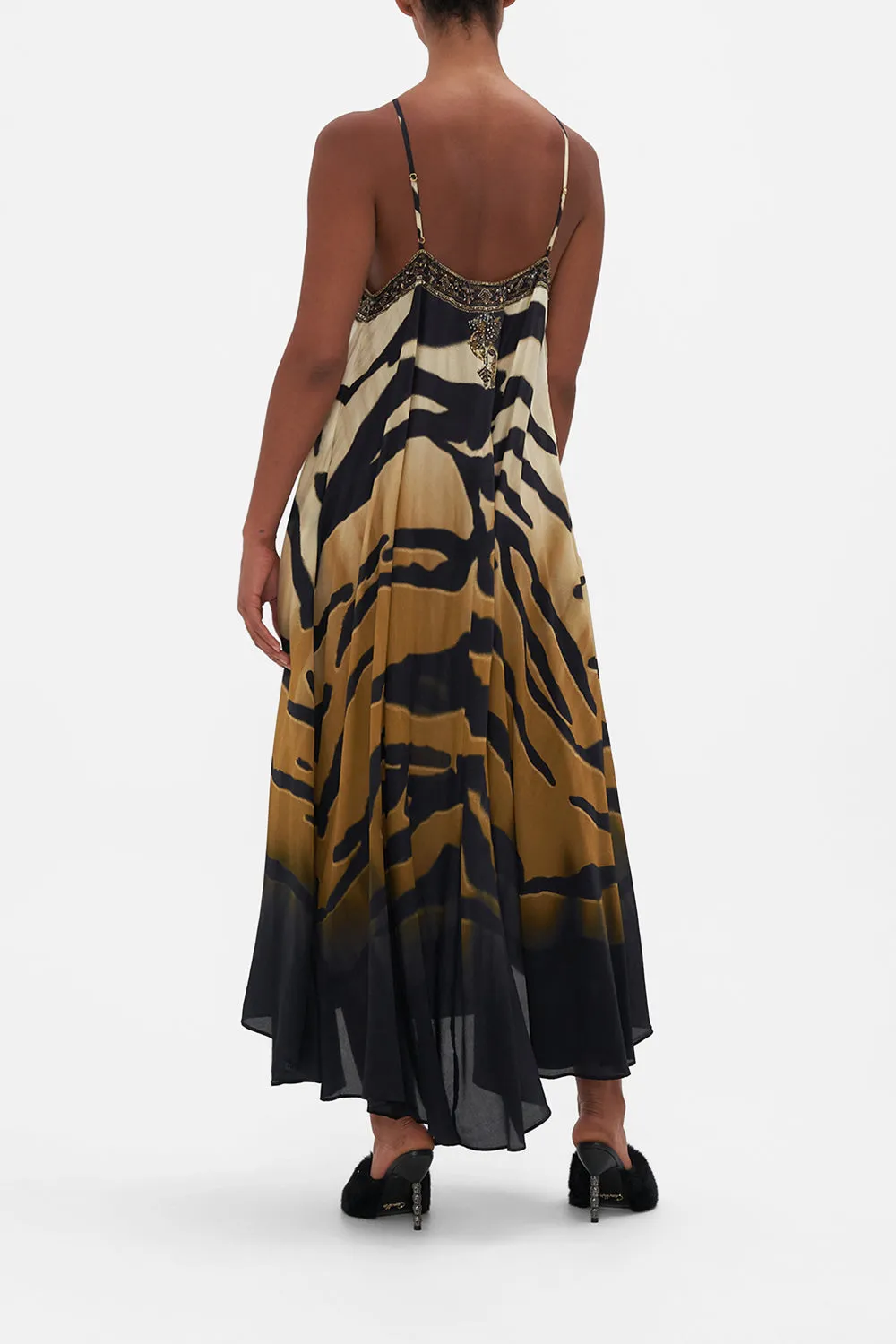 GATHER NECK HALTER MAXI DRESS TAME MY TIGER